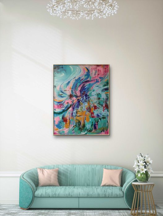 Abstrakcyjny obraz ręcznie malowany 40x50 cm