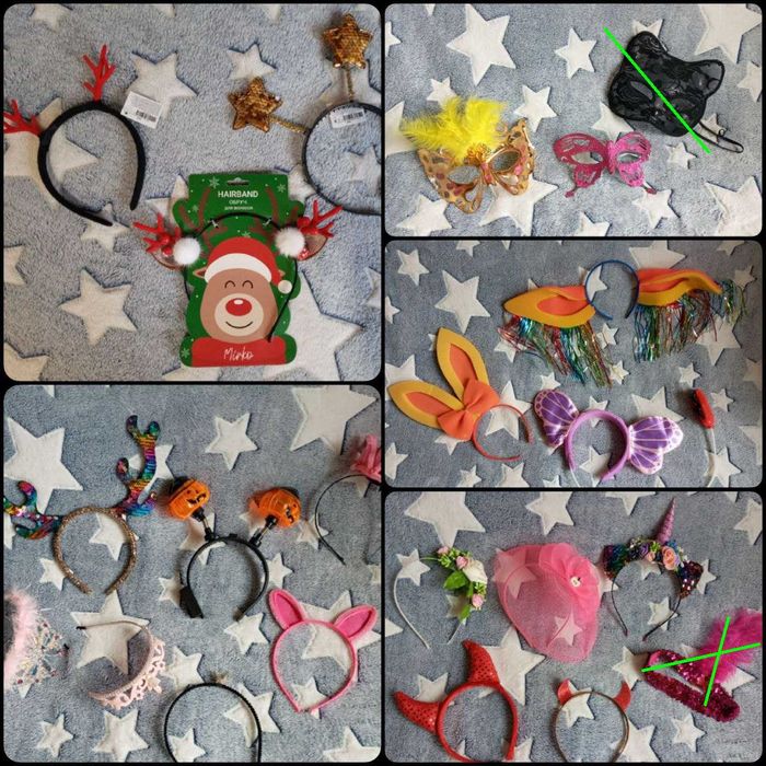 Обруч ободок маска ріжки корона вушка єдиноріг гарбуз олень вуаль