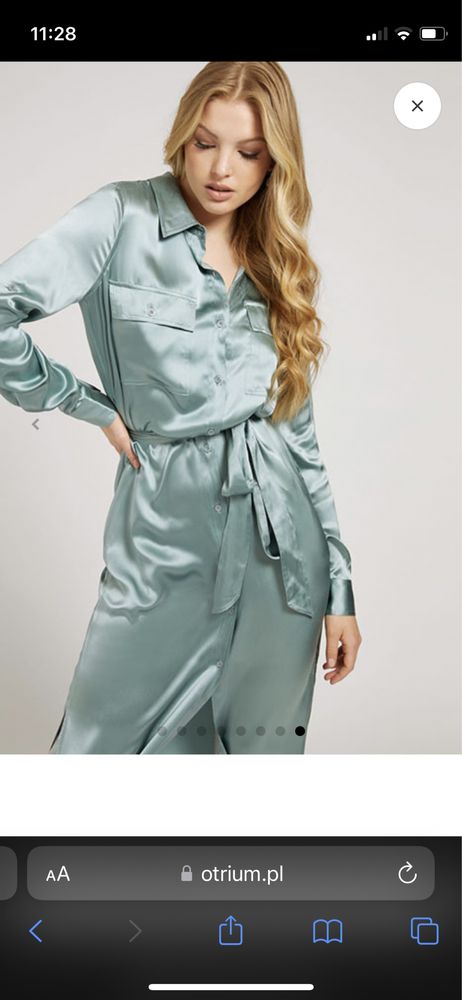 Marciano by Guess nowa jedwabna sukienka miętowa
