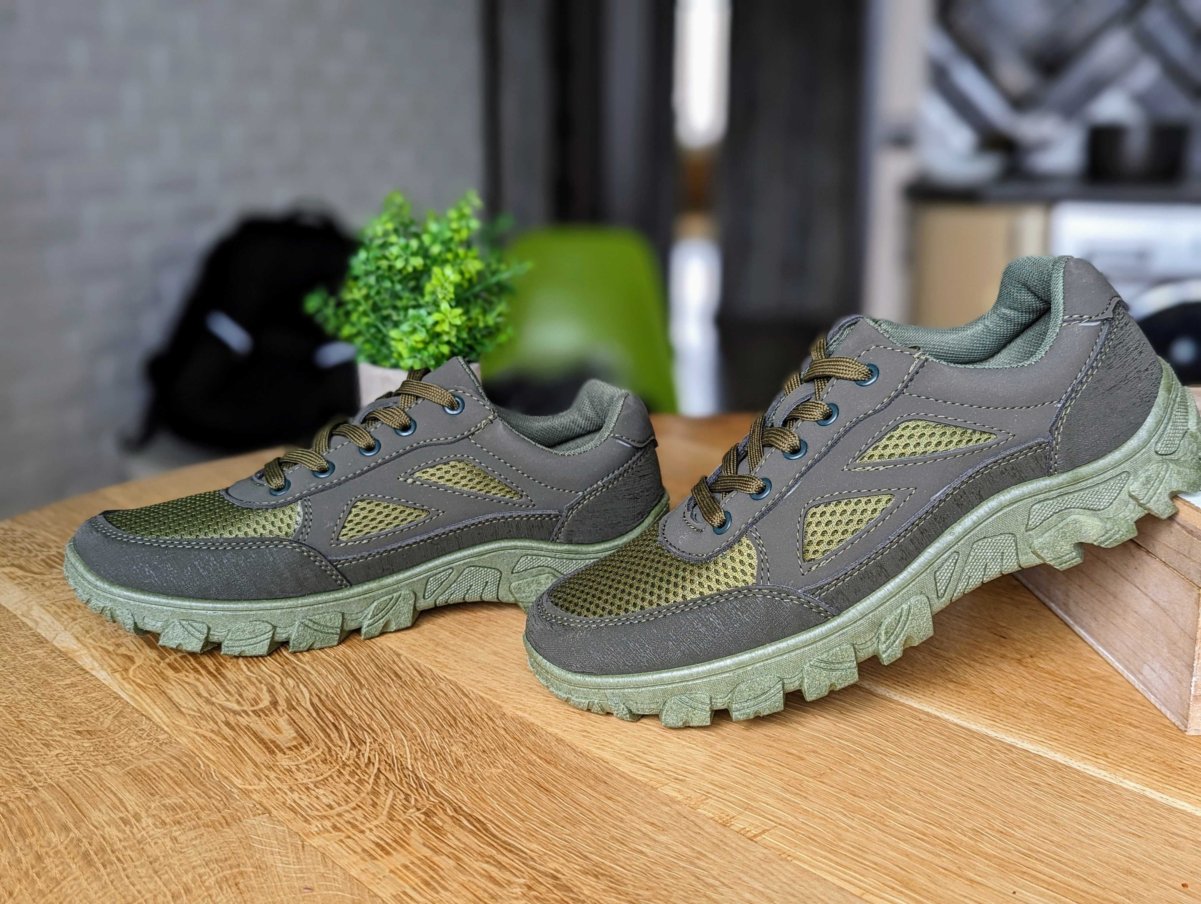 Чоловічі кросівки тактичного олива зелені кольору комфортні легкі ЛІТО