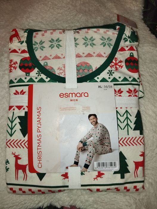 Nowa zimowa świąteczna piżama męska XL 100 % bawełna