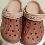 Crocs c 13 klapki różowe z brokatem 30-31