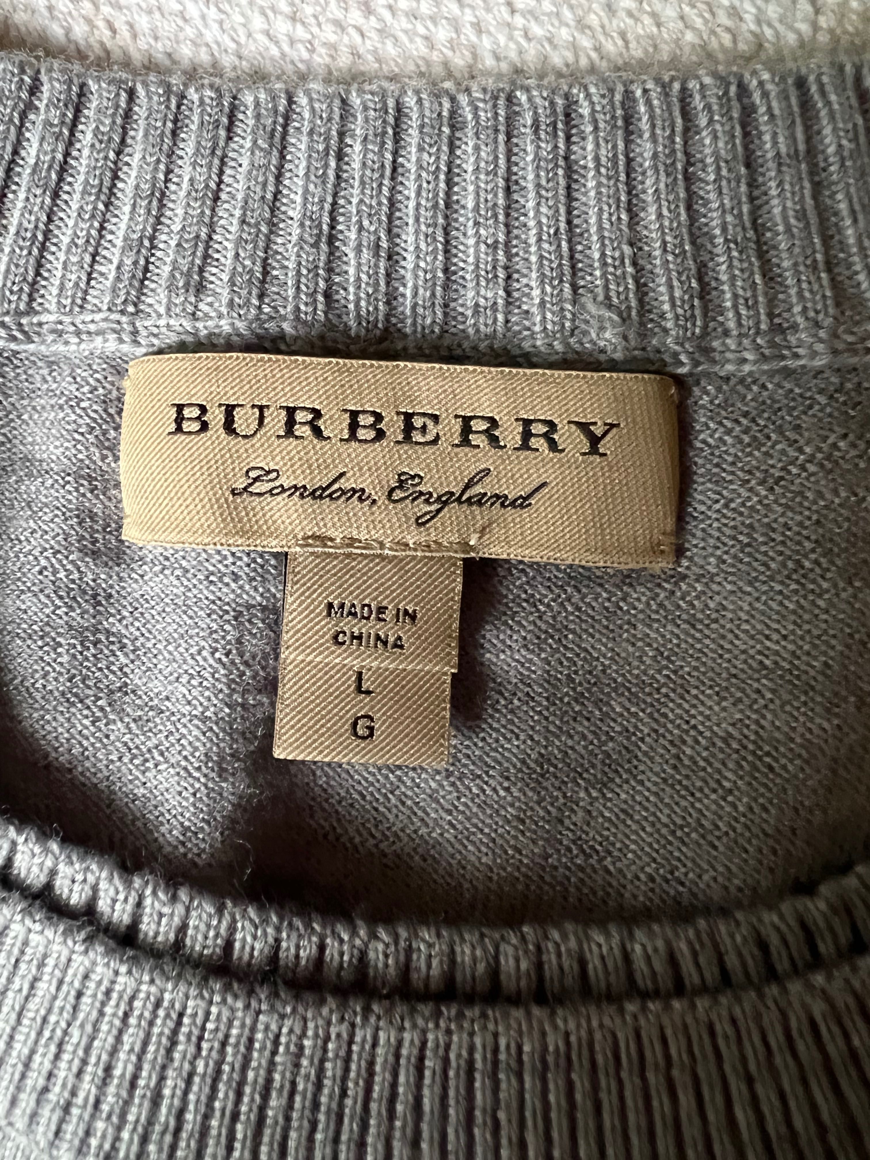 Nowy szary oryginalny sweterek Burberry London England L
