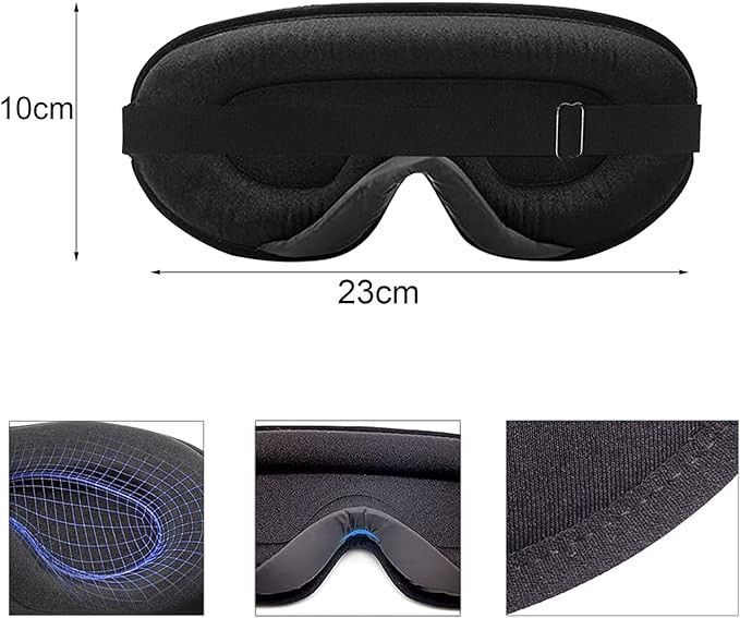 opaska na oczy do spania 3d czarna