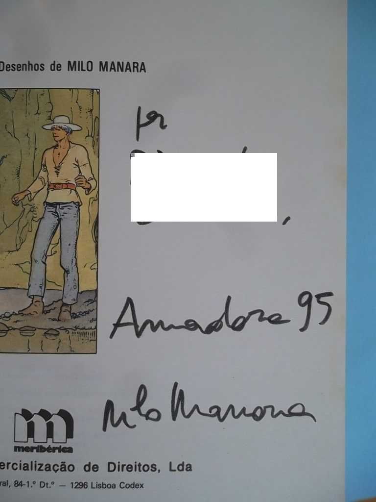 Álbum assinado por Milo Manara. "Quatro Dedos, o Homem de Papel".