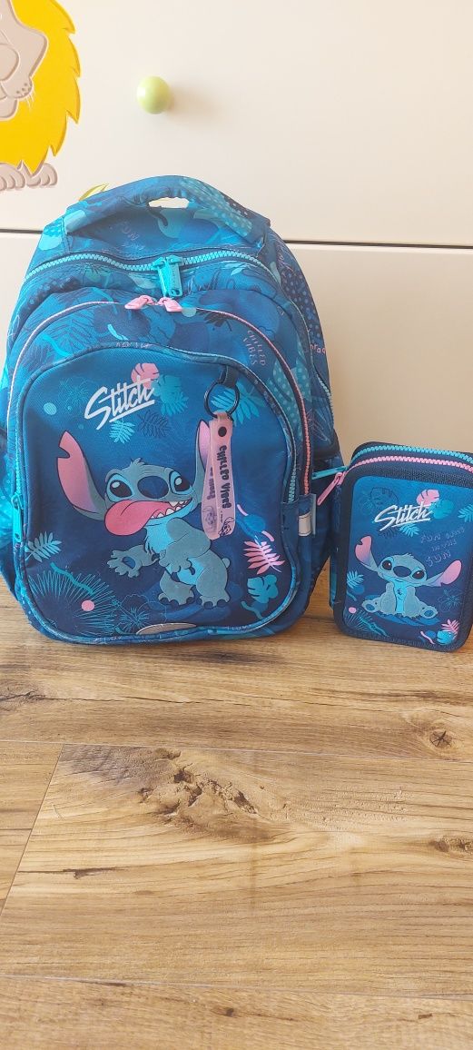 Zestaw szkolny Stitch plecak i piórnik plus kurtka adidas