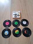 Podkładki pod szklanki kubki retro vintage płyta winylowa 10cm - 6szt