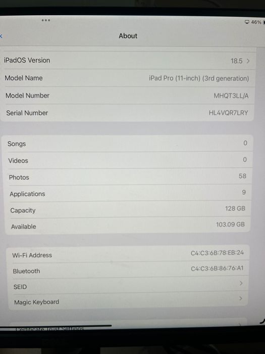iPad Pro 11’ 3gen A2377 M1 128Gb - на запчастини