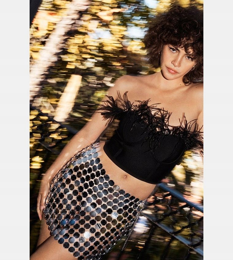 Nasty Gal Os Spódnica Srebrna Disc Mini J24143