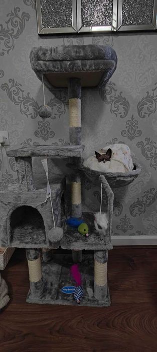 Drapak dla kota z zabawką, wieża dla kotów , domek dla kota, NOWY