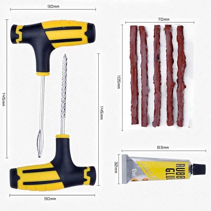 Набір для ремонту безкамерних шин CZK-8008 сира гума