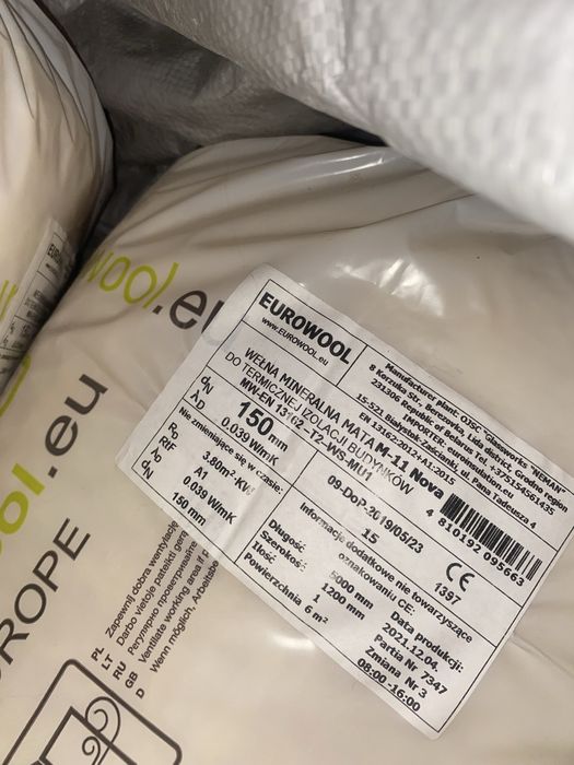 Wełna mineralna EUROWOOL  15 cm 6m2