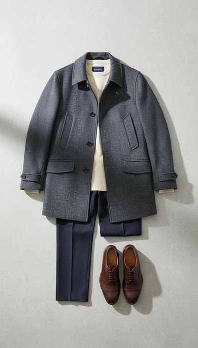 Стильне чоловіче пальто класичного крою.