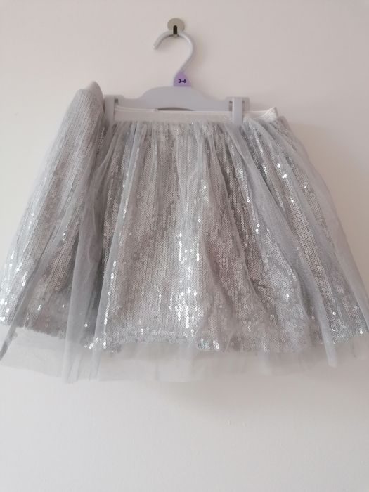 Spódnica cekiny srebrna 5.10.15 98/104