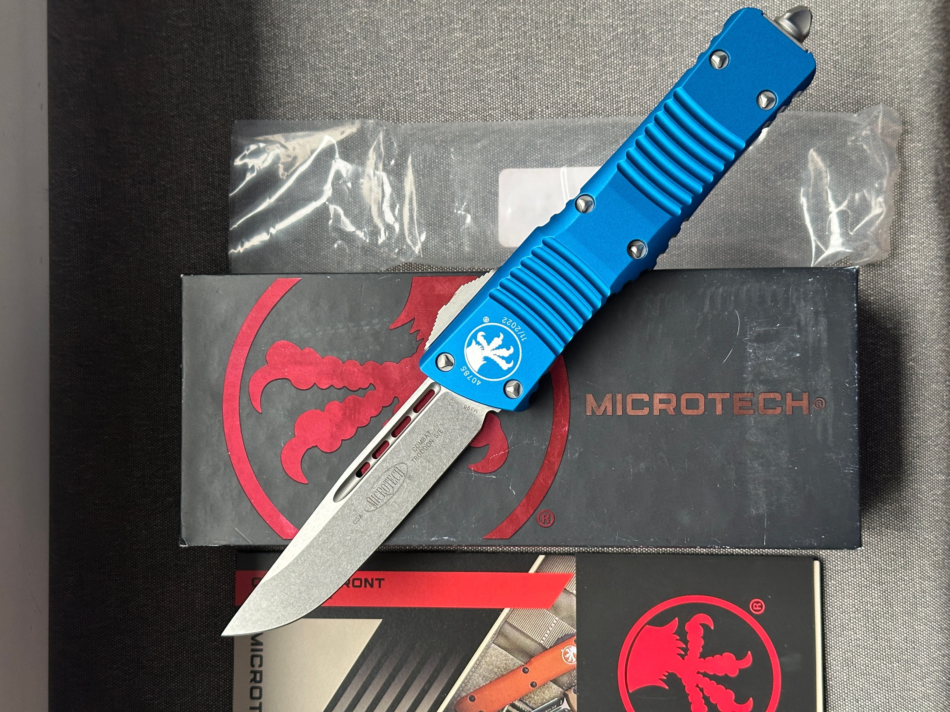 Nóż Microtech Combat Troodon Blue 143-10BL