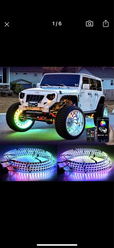 Listwa led na koła samochodu ledy podświetlenie neony rgb dream tuning