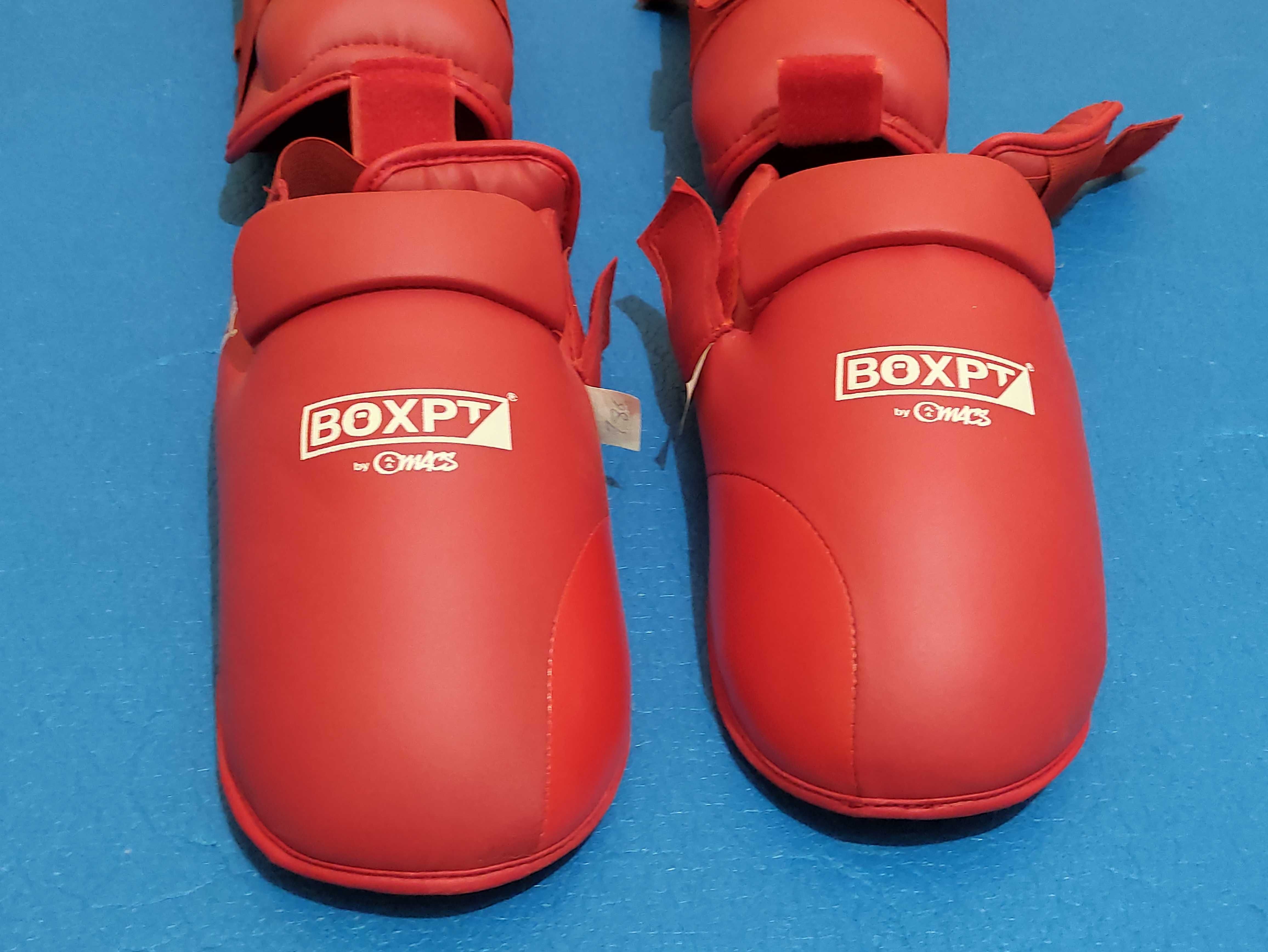 Caneleiras de Karaté Tipo WKF - Vermelhas - XL