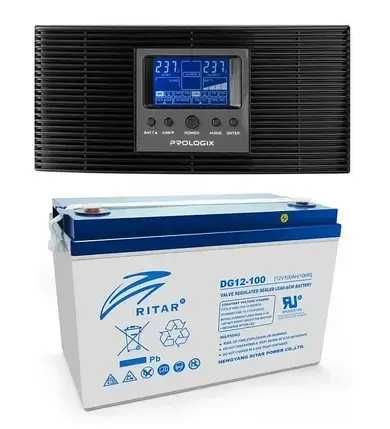 Комплект резервного живлення Prologix 1200з АКБ Ritar Gel 12V/100Ah