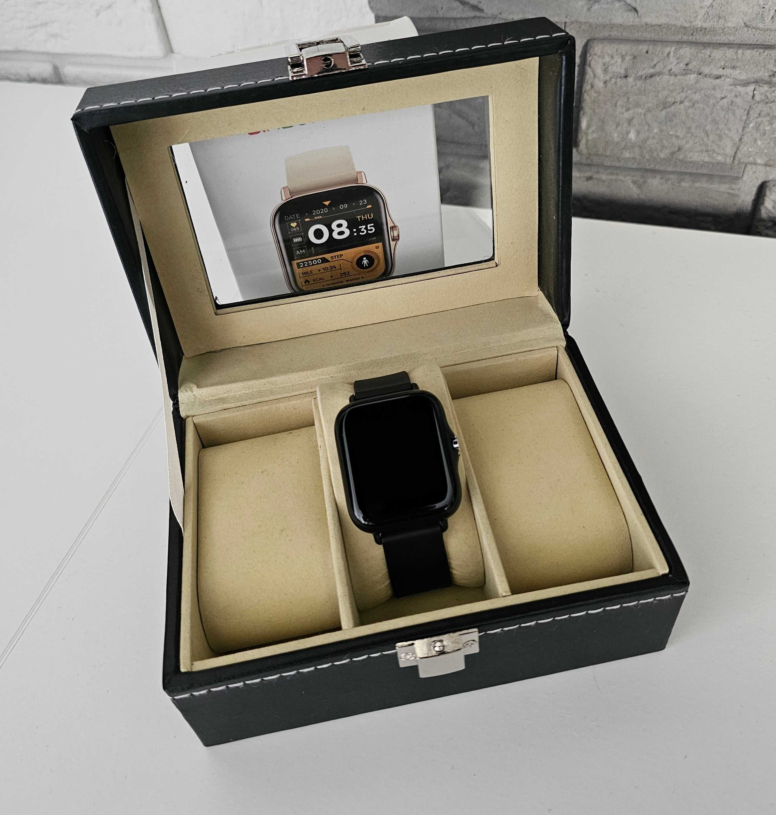 Zegarek Smartwatch smart opaska smart kwadratowa koperta black czarny