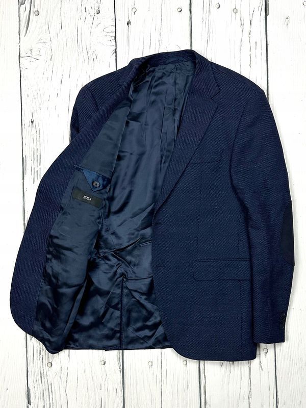 Hugo Boss Jestor5 Wełniana Marynarka Męska Łaty na Łokciach r. 48