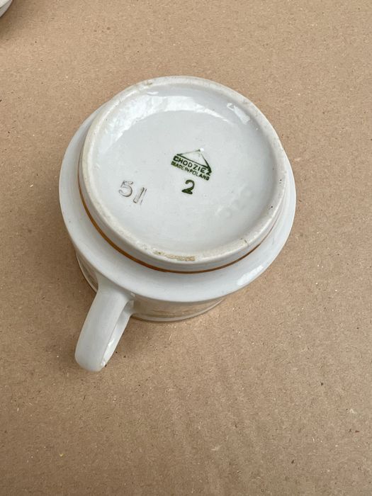 Zestaw porcelany Chodzież mlecznik filiżanki takerzyki