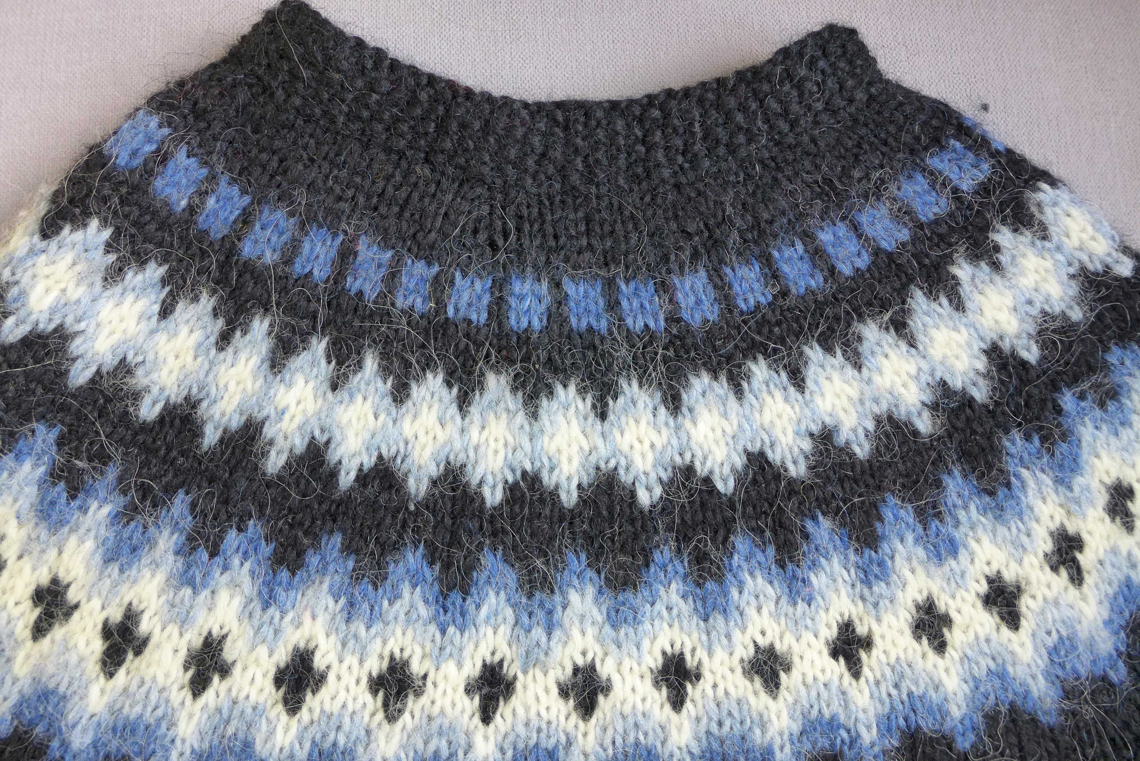 SWETER ISLANDZKI S 36 rozpinany kardigan lopapeysa Ręcznie Dziergany