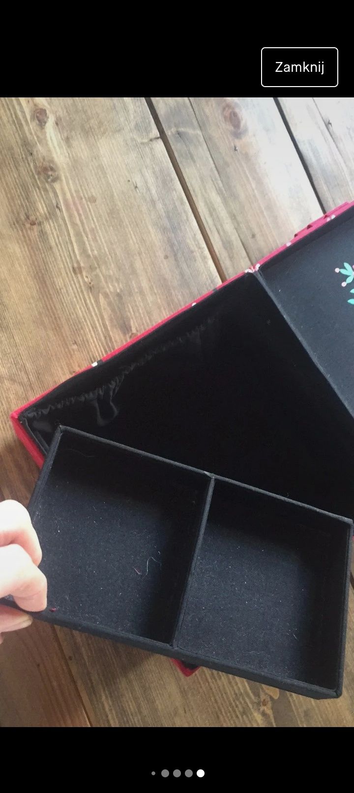 Piękne rozkładane pudełko puzderko  szkatulka na biżuterię pojemne na