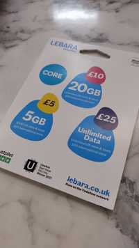 Starter karta sim UK Lebara 3.5 GB Internet