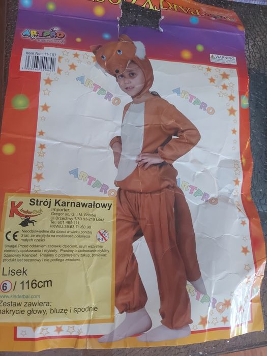 Strój liska dla dziewczynki Halloween karnawał