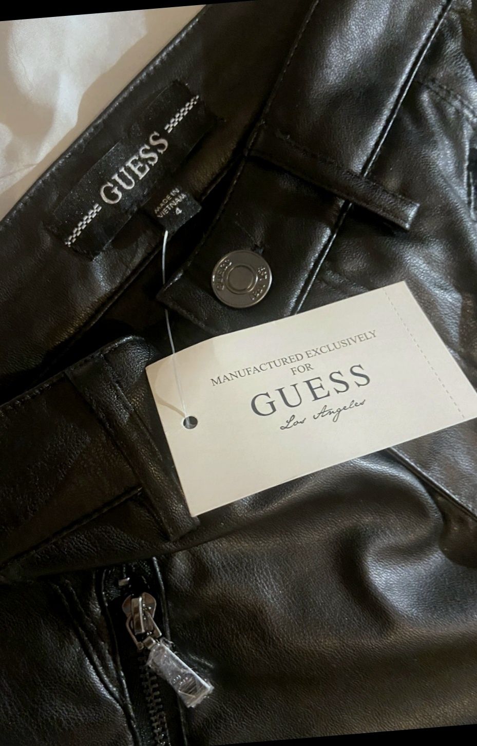 Spodnie guess xs legginsy eko skóra skorzane woskowane
