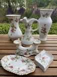 Chodzież porcelana róża wazon świecznik popielniczka