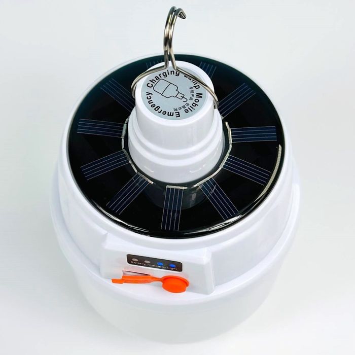 Акумуляторна кемпінгова лампа на сонячній панелі