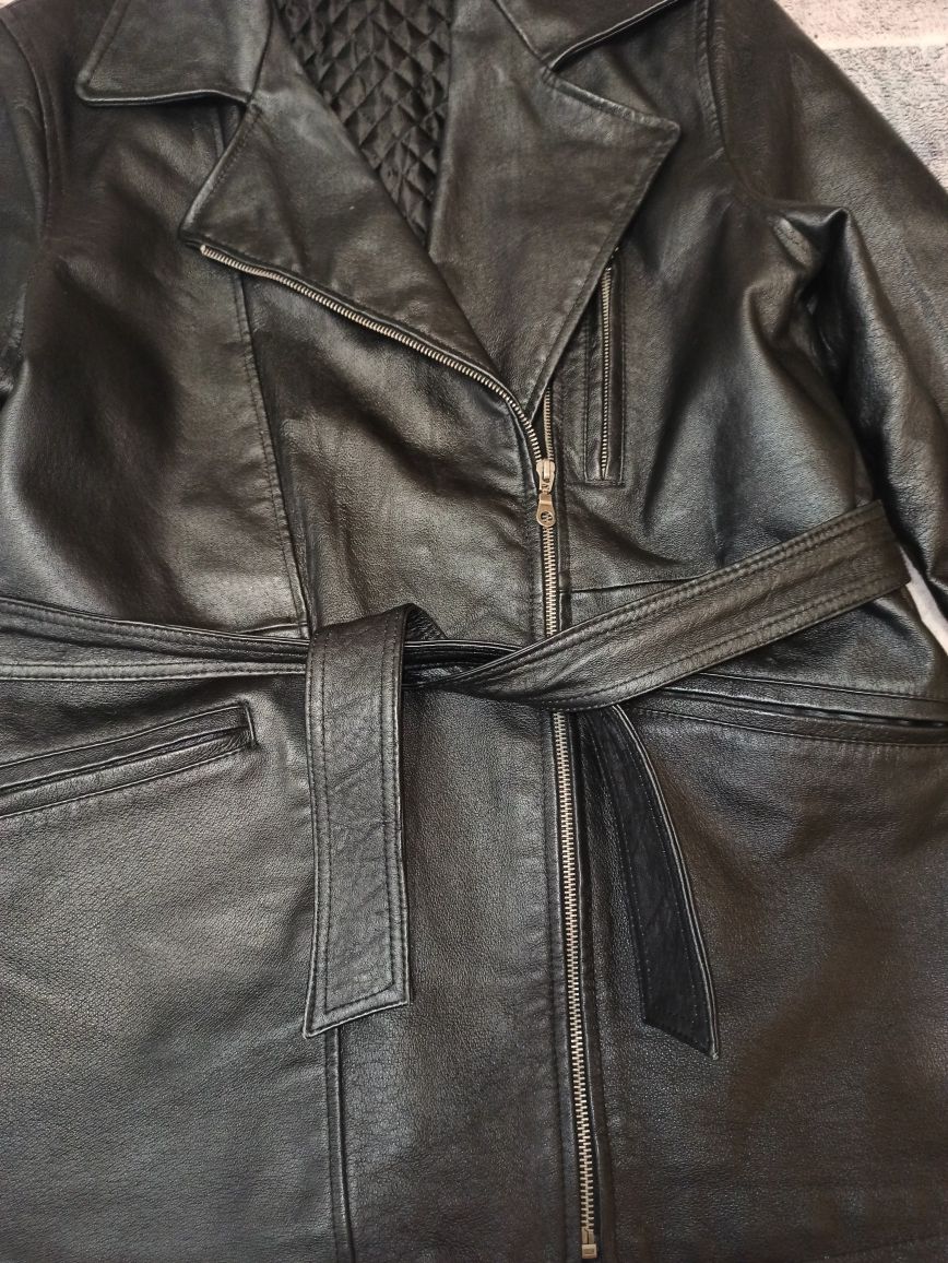 Шкіряна куртка косуха M-L-XL 38-40-42 натуральна кожа шкіра подовжена