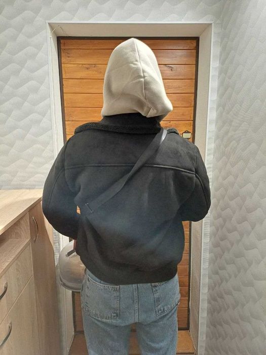 Чоловіча зимова чорна дублянка