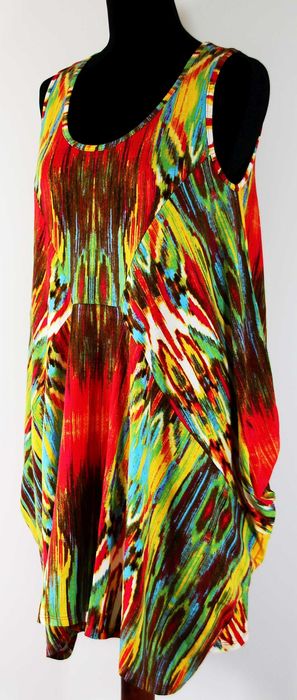 Sukienka-tunika asymetryczna stretch kolorowa Rozmiar 44/46