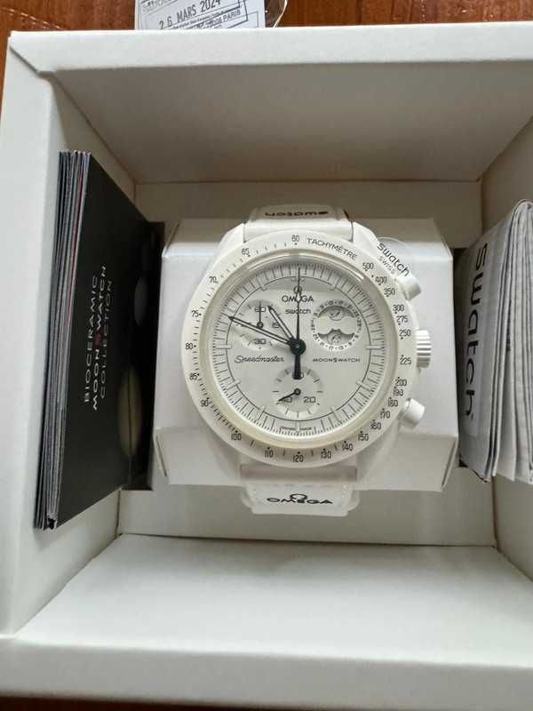 Zegar Omega x Swatch Snoopy SO33W700 - Moonphase Promocja