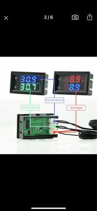 Двохзонний датчик температури/вольтметр