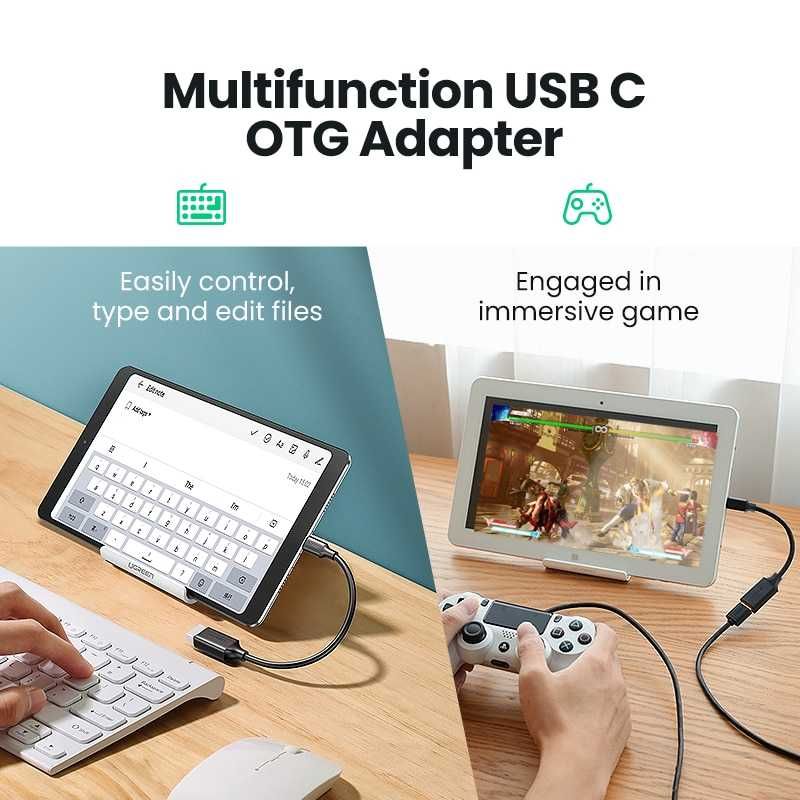 OTG адаптер Type-C на USB 3.0 ОТГ переходник тайп-С на ЮСБ UGREEN 15см
