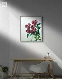 Картина маслом на холсте 70×60. Натюрморт "светлые розы"