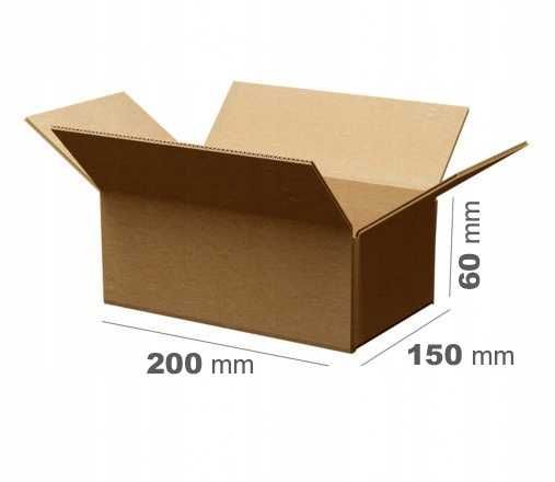 Okazja! Pudełko karton klapowy 200x150x60 mm. Mocne 380 g/m² EKO
