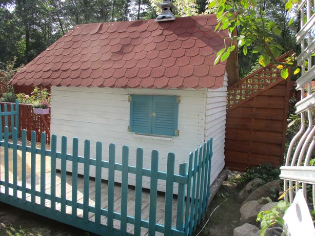 Super ładny plac zabaw domek dla dzieci z podestem Okazja !