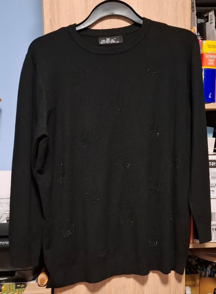 Sweterek damski cienki czarny roz XL/XXL