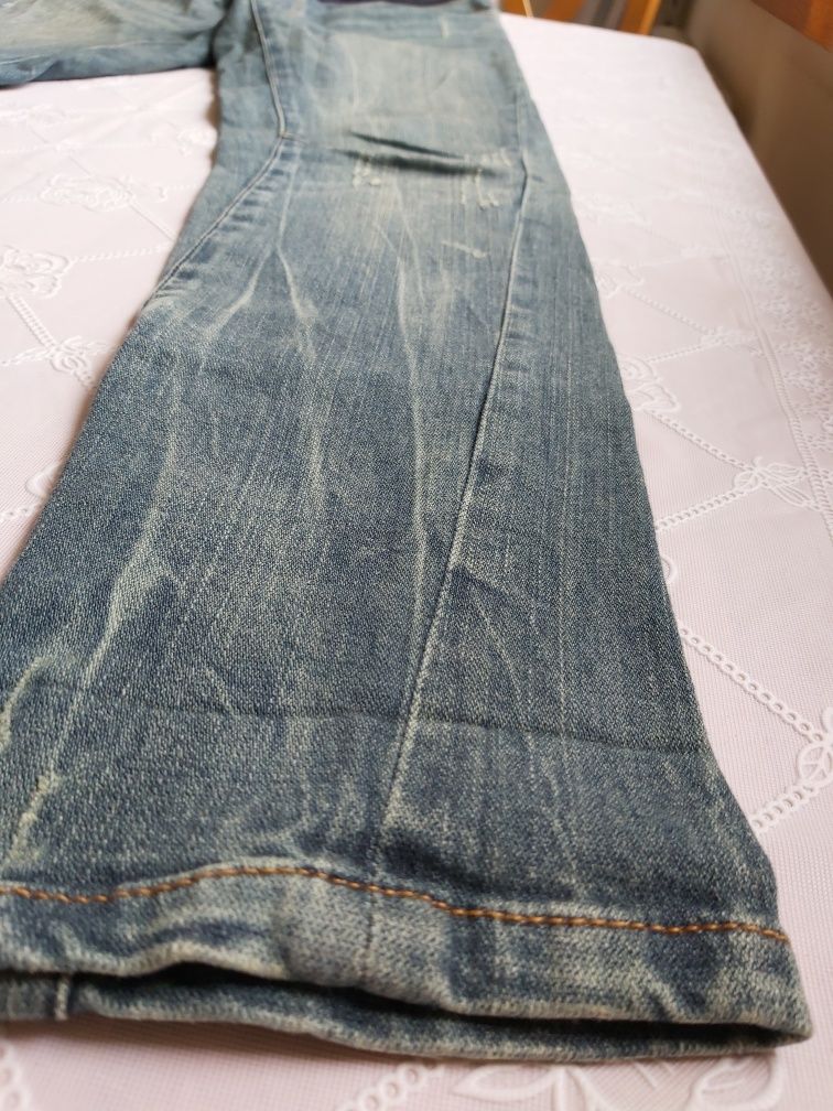Niebieskie ciążowe spodnie jeansy z panelem Mamas&Papas 8r/s