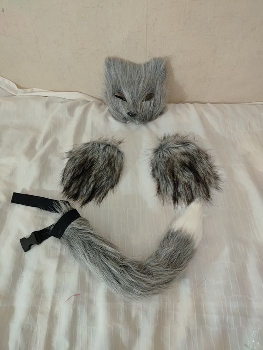 Strój przebranie kot therianie maska ogon łapki futerko uniwersalny