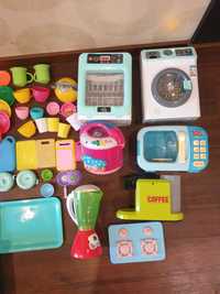Великий набор іграшок: дитяча кухня, техніка, іграшкова їжа, посуд