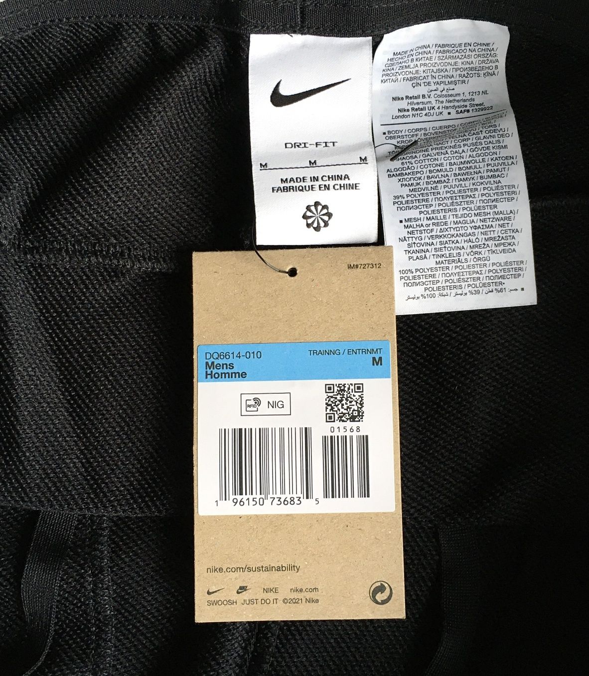 Spodnie Nike Dri-Fit Fleece Czarne . Rozm M