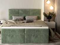 Łóżko Boxspring Kontynentalne + Materace Bonell + Pojemniki GALAXY