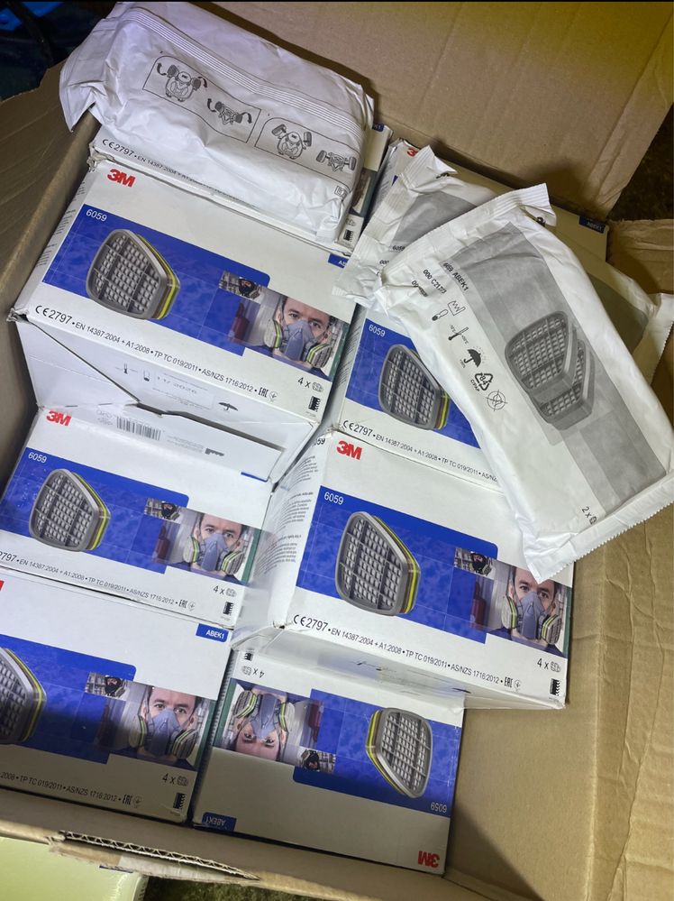 Filtry pochłaniacze węglowe 3m 6059 abek 1 4kpl 8szt