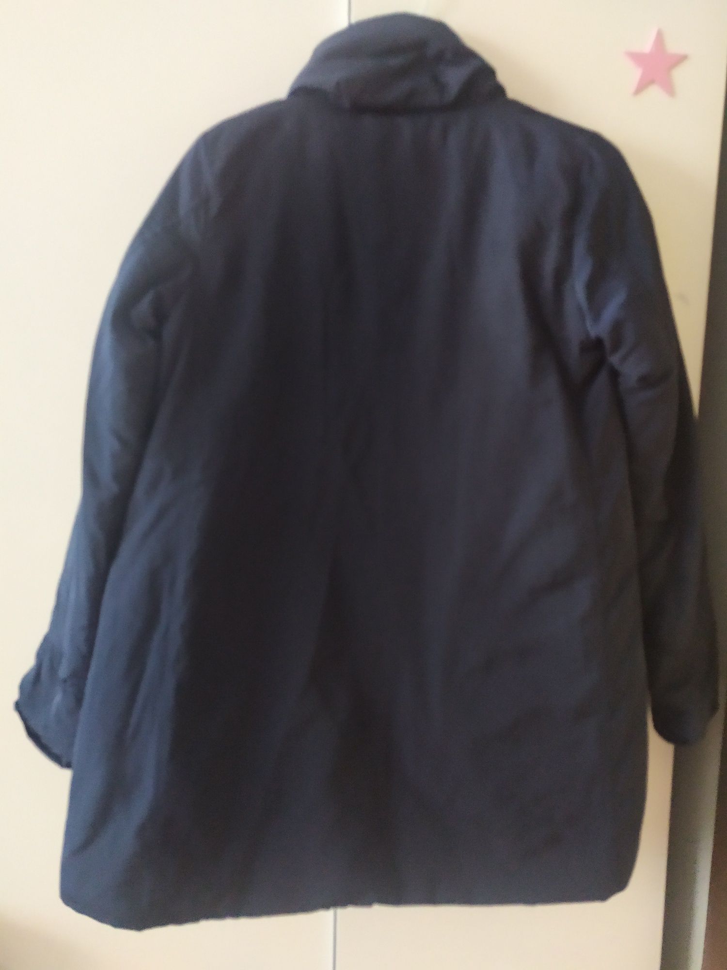 Granatowy płaszcz kurtka z kołnierzem 15lat 158 do 164