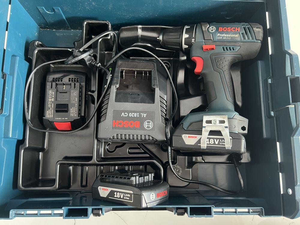 Bosch GSR 18-2-Li idealny stan. 3 baterie w zestawie plus walizka